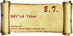 Bárd Tibor névjegykártya